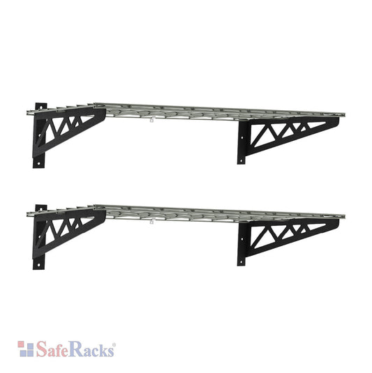18" x 36" Wall Shelves (Two Pack with Hooks)