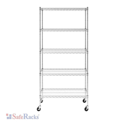 18" x 36" x 72" 5-Tier Wire Shelving