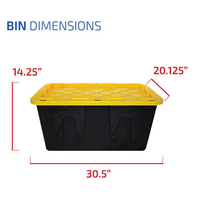 Lockable Storage Bin - 27 Gallon - Set of 5