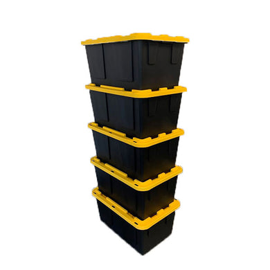 Lockable Storage Bin - 27 Gallon - Set of 5